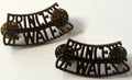 Princess Of Wales's Royal Regiment Metal Shoulder Lapel Uniform Badges, Pair