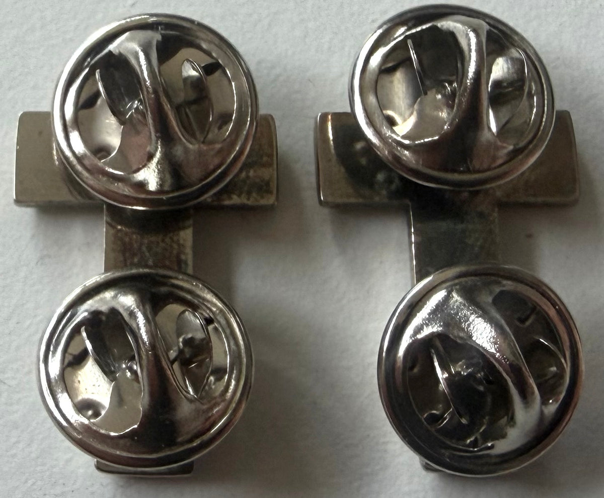 British Military Chaplain Silver Collar Uniform Badge, Pair