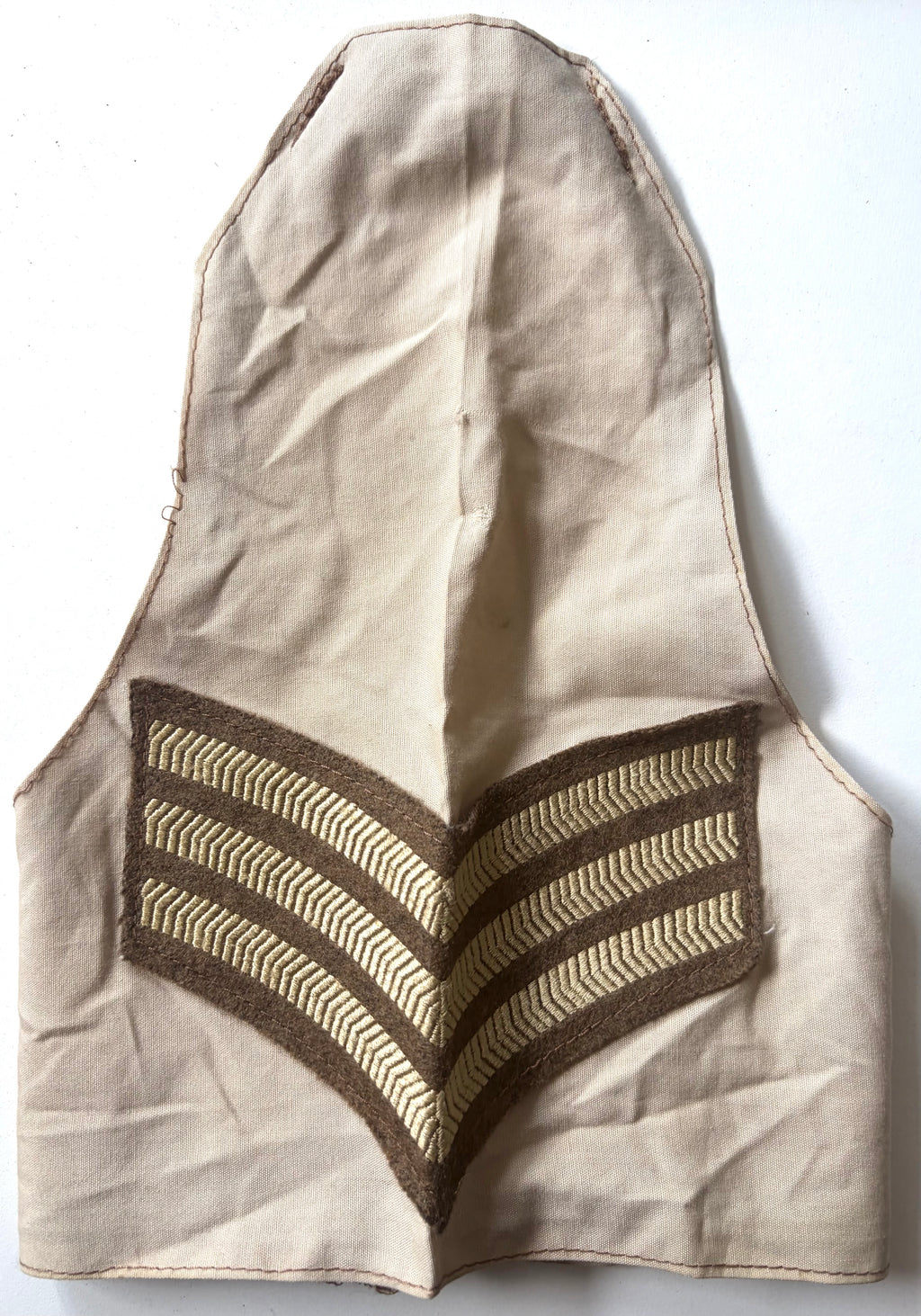 British Military Sergeants Khaki Rank Patch on Fawn Shoulder Brassard