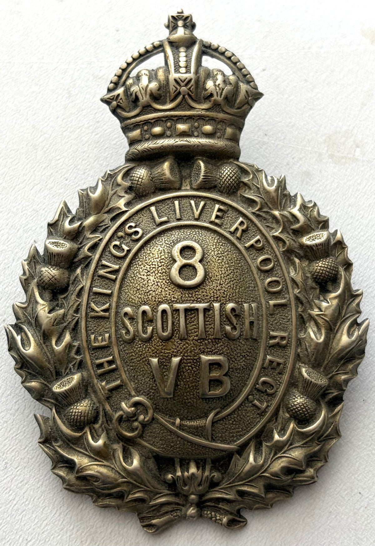 Edwardian Era 8th (Scottish) Volunteer Battalion, The King's Liverpool Regiment Cap Badge