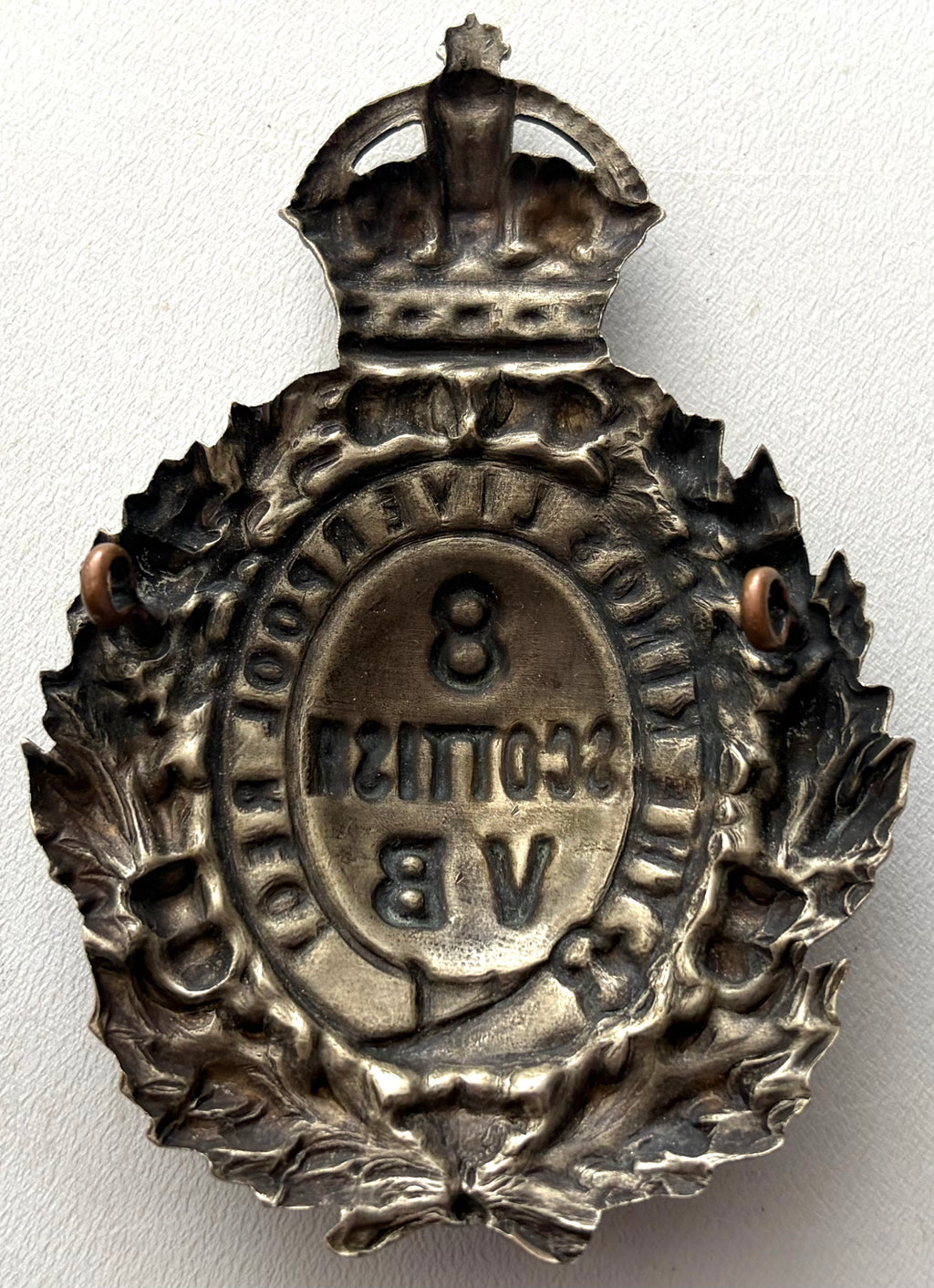 Edwardian Era 8th (Scottish) Volunteer Battalion, The King's Liverpool Regiment Cap Badge