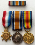 WWI World War I Miniature Medal Trio Group with Bar