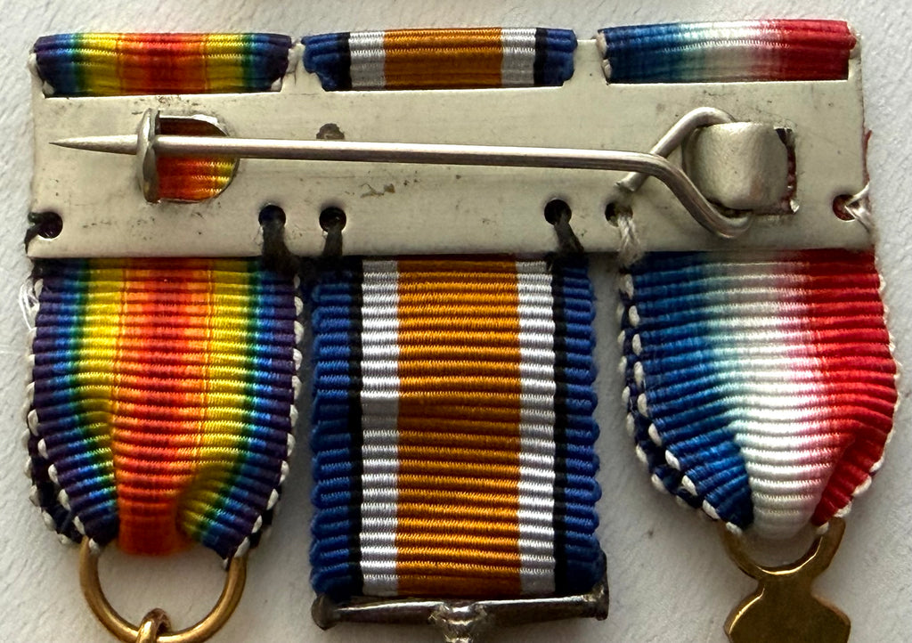 WWI World War I Miniature Medal Trio Group with Bar