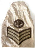 Sergeant Rank Chevrons with Anti Tank Trade Badge Fawn Shoulder Patch Lanyard