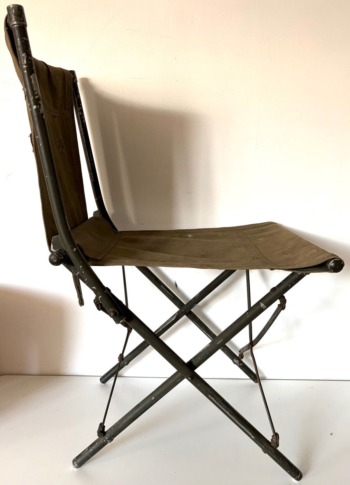 British Military Issue 1952 Dated Green Folding Field Chair