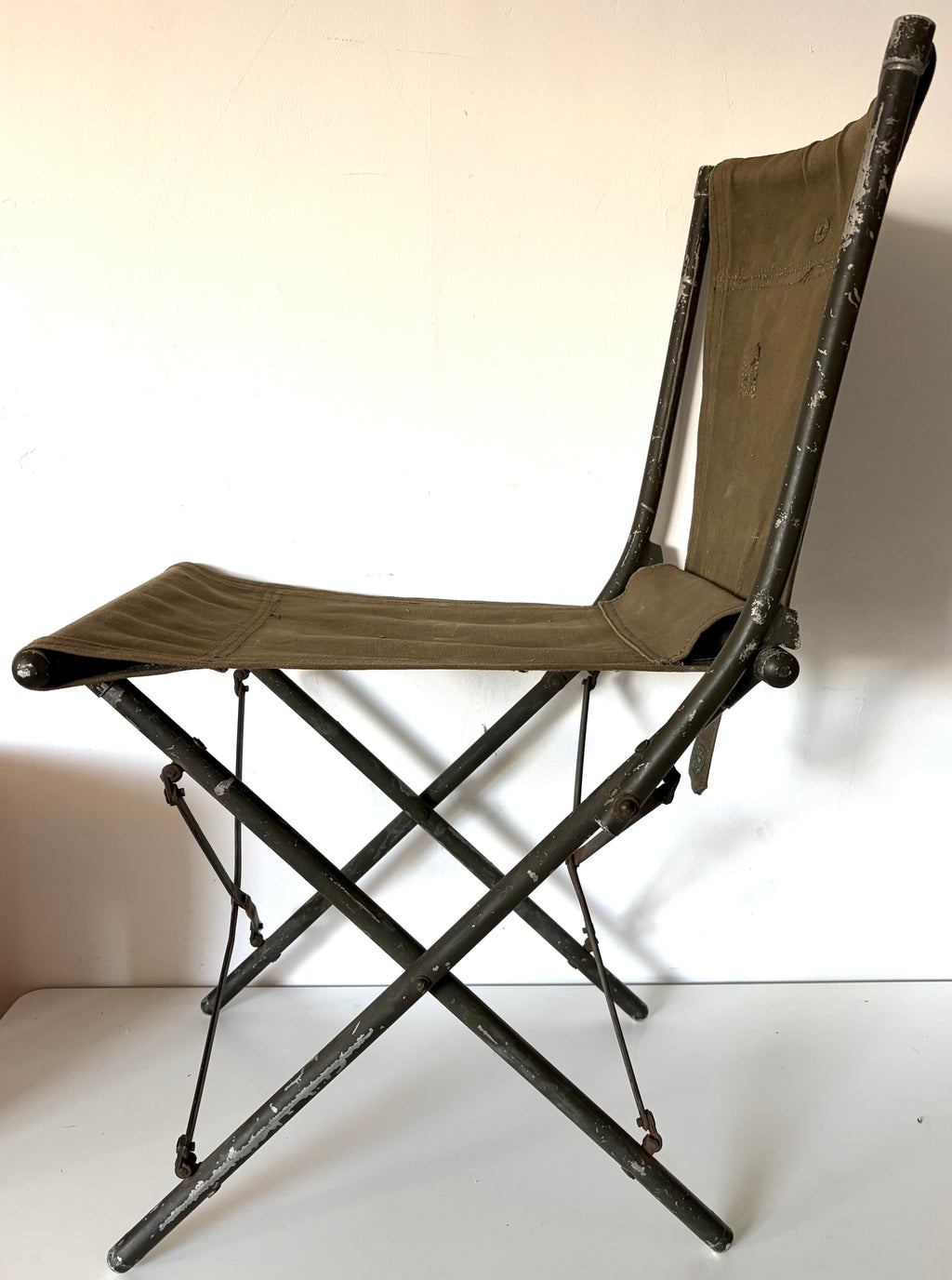 British Military Issue 1952 Dated Green Folding Field Chair