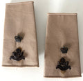 Light Infantry Major Tan Rank Slide, Pair