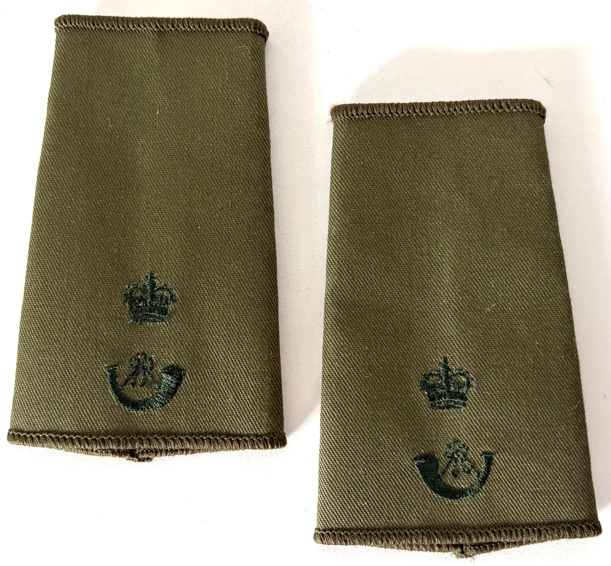 Light Infantry Captain Green Rank Slide, Pair