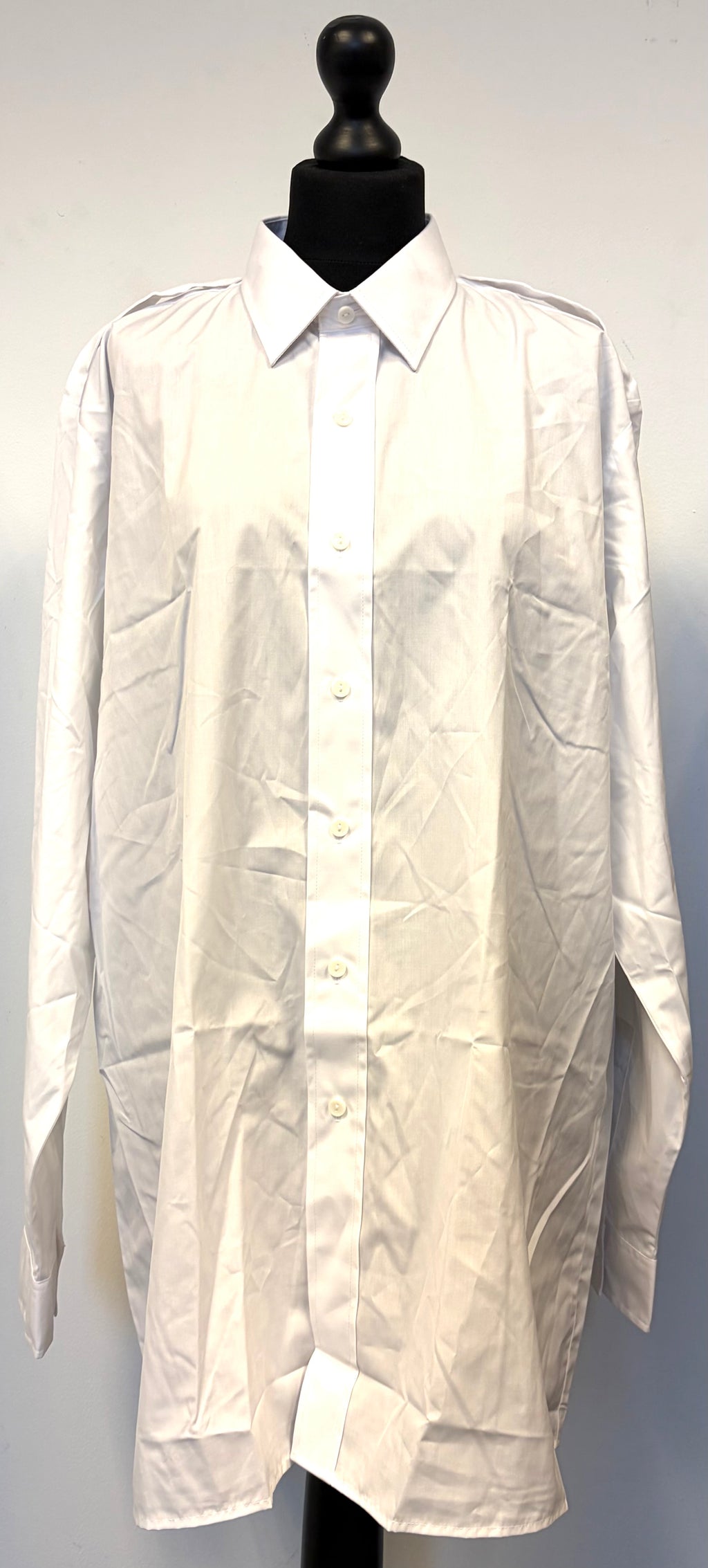 British Military Royal Navy Issue Long Sleeve Man's White Dress Shirt