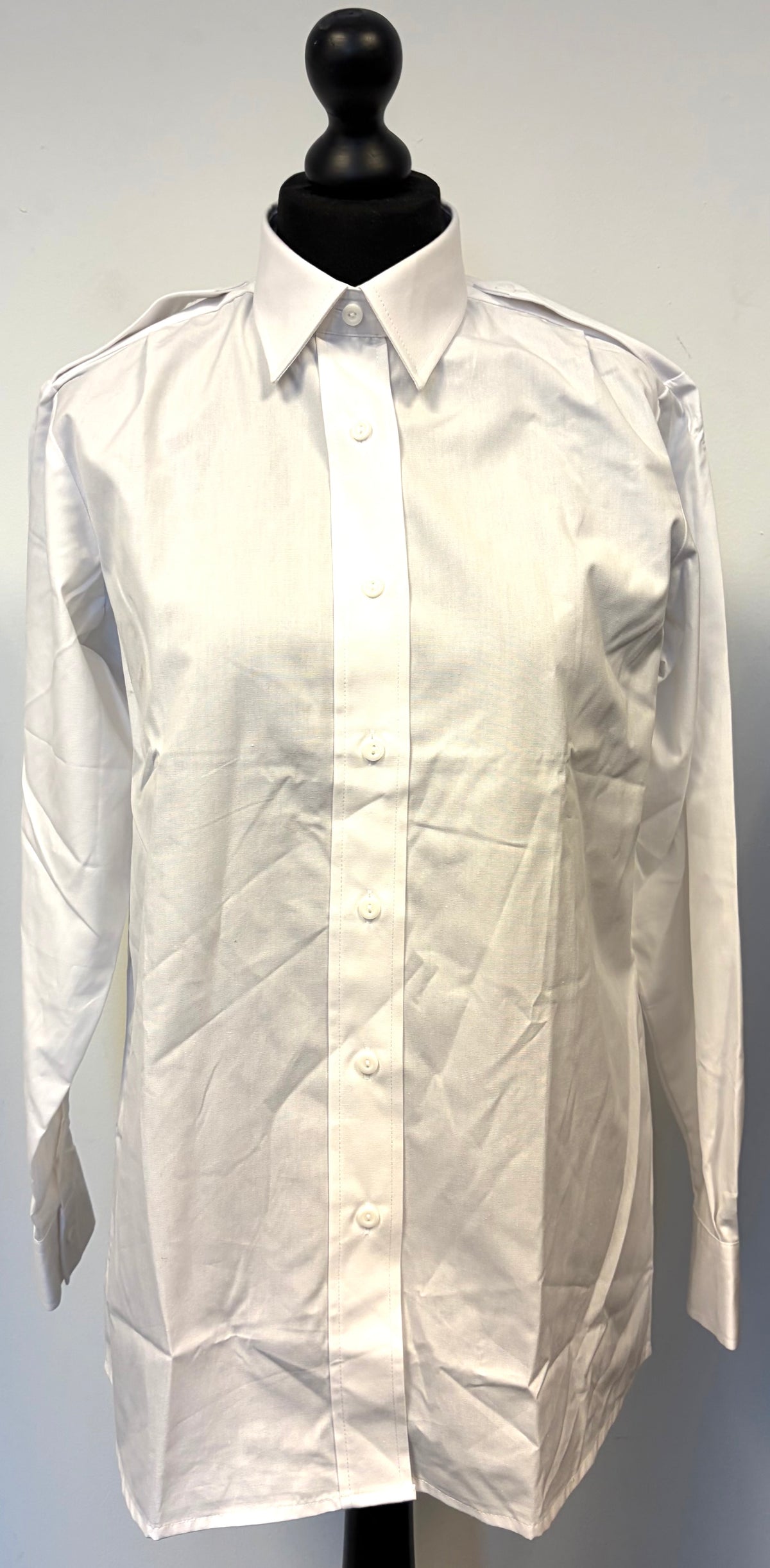 British Military Royal Navy Issue Long Sleeve Woman's White Dress Shirt